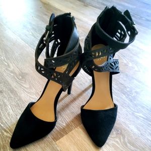 Joe's Jeans Black Strappy Heeled Sandals